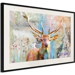 Arkiio Affisch Deer on Wood [Poster] 45x30 Poster